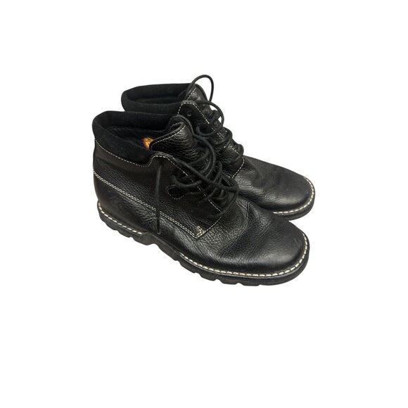 Vintage Cole Haan Country Womens Boots Black Leather  Round Toe Lace Up Size 5 - Picture 1 of 8